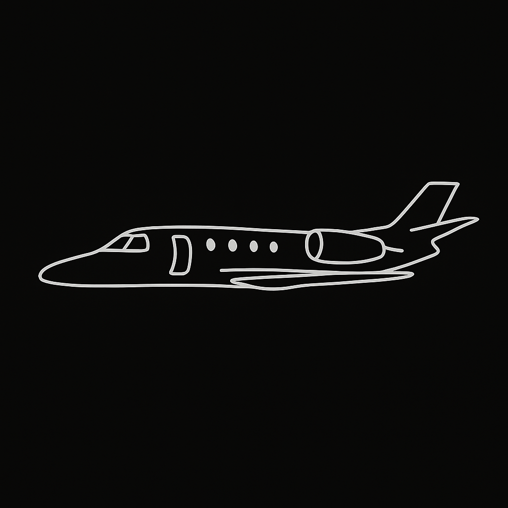 Minimalist jet outline